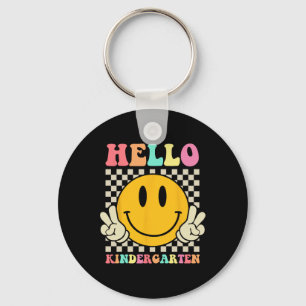 Hello Kindergarten Back To School Groovy Teacher S Key Ring