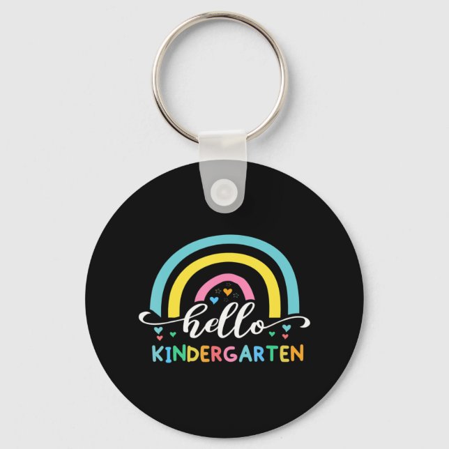 Hello Kindergarten  Back To School   Key Ring (Front)