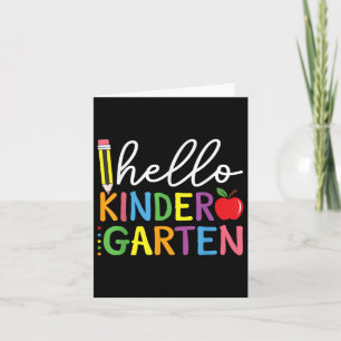 Hello Kindergarten Back To School Kindergarten Tea Card