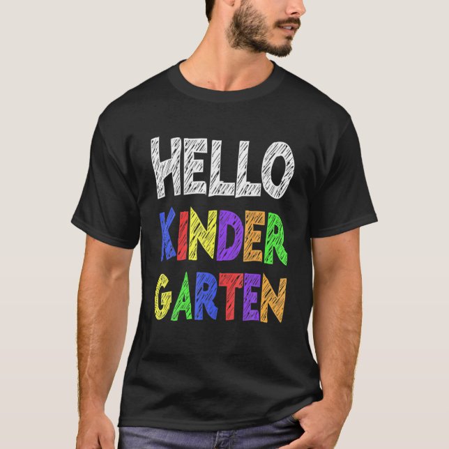 Hello Kindergarten Back To School T-Shirt (Front)
