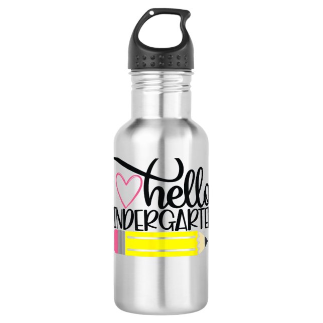 Hello Kindergarten Back To School Teacher Student  710 Ml Water Bottle (Front)