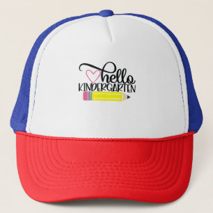 Hello Kindergarten Back To School Teacher Student Trucker Hat