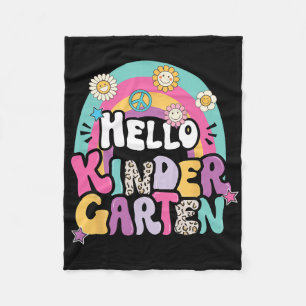 Hello Kindergarten Byck To School Teacher Boy Girl Fleece Blanket