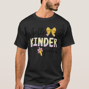 Hello Kindergarten Coquette Bow Back To School Tea T-Shirt