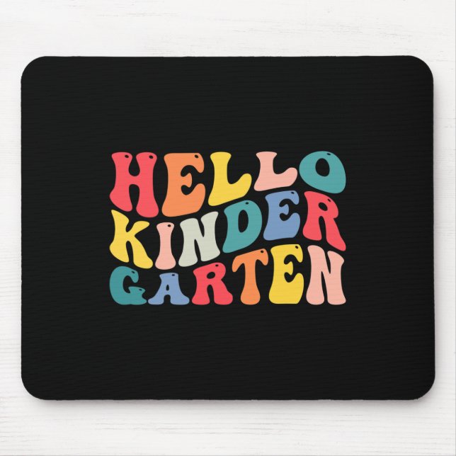 hello kindergarten crew teacher Back To School Ret Mouse Pad (Front)