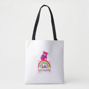 Hello Kindergarten Cute Rainbow Bear Tote Bag