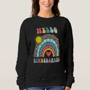Hello Kindergarten Cute Rainbow Heart First Day Of Sweatshirt