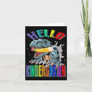 Hello Kindergarten Dinosaur Back To School  Card