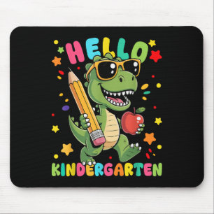 Hello Kindergarten Dinosaur First Day Back To Scho Mouse Pad