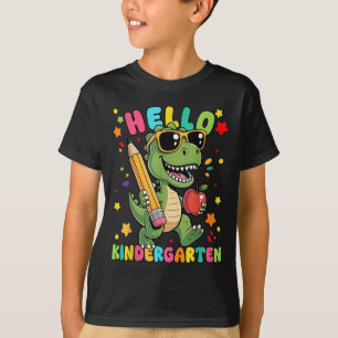 Hello Kindergarten Dinosaur First Day Back To Scho T-Shirt