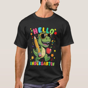 Hello Kindergarten Dinosaur First Day Back to Scho T-Shirt