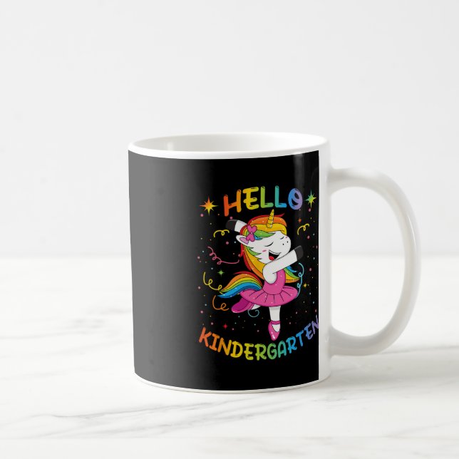 Hello Kindergarten first day back to school unicor Coffee Mug (Right)
