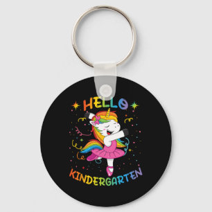 Hello Kindergarten first day back to school unicor Key Ring