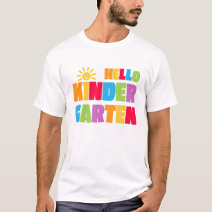 Hello Kindergarten First Day Of School Teacher Stu T-Shirt
