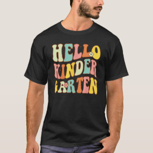 Hello Kindergarten Groovy First Day Of School Teac T-Shirt