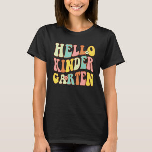 Hello Kindergarten Groovy First Day of School Teac T-Shirt