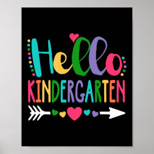Hello Kindergarten Heart Teacher Student Back To S Poster