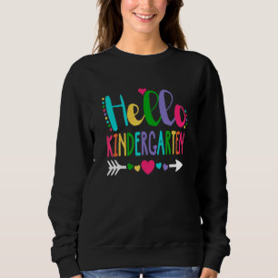 Hello Kindergarten Heart Teacher Student Back To S Sweatshirt