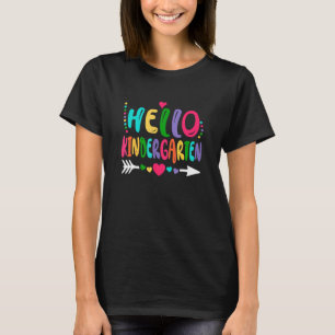 Hello Kindergarten Heart Teacher Student Back To S T-Shirt