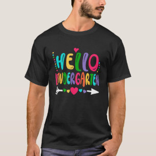 Hello Kindergarten Heart Teacher Student Back To S T-Shirt