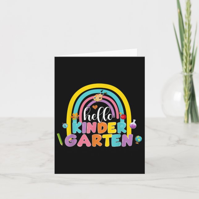 Hello Kindergarten Here I Come Back To School Rain Card (Front)