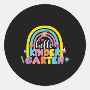 Hello Kindergarten Here I Come Back To School Rain Classic Round Sticker