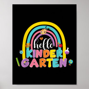 Hello Kindergarten Here I Come Back To School Rain Poster