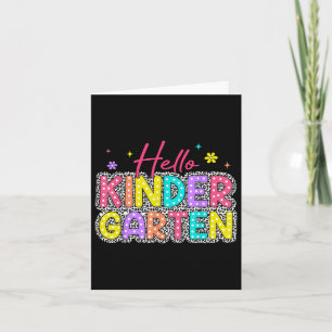 Hello Kindergarten Leopard Back School Educate Cl Card