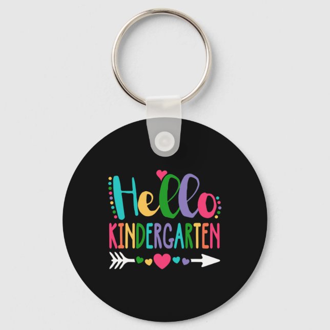 Hello Kindergarten Leopard Tie Dye Pencil  Cute Te Key Ring (Front)