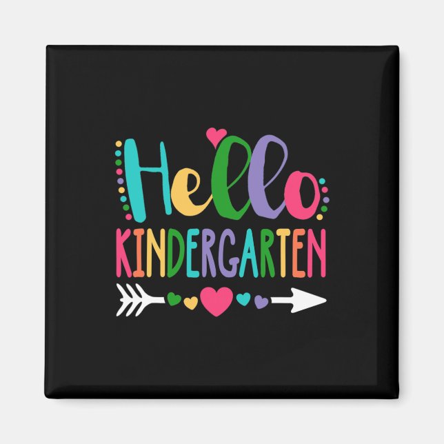 Hello Kindergarten Leopard Tie Dye Pencil  Cute Te Magnet (Front)