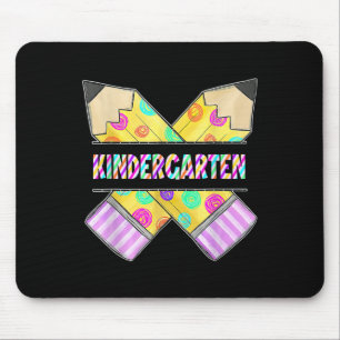 Hello Kindergarten Leopard Tie Dye Pencil Tee Cute Mouse Pad