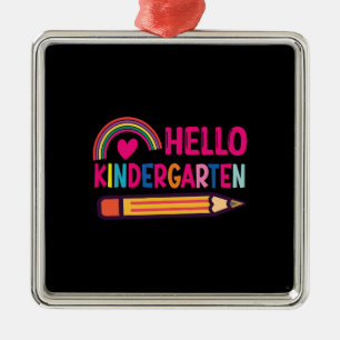 Hello Kindergarten Metal Ornament