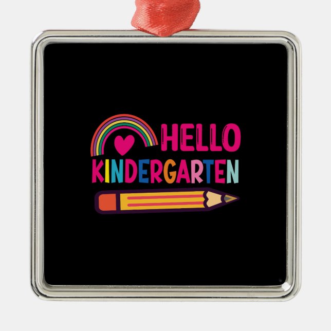 Hello Kindergarten Metal Ornament (Front)