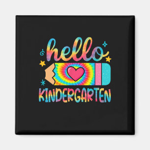 Hello Kindergarten Pencil Tie Dye Back To School K Magnet