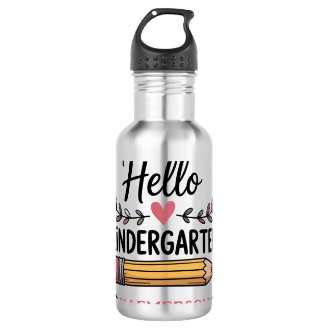 Hello Kindergarten Personalised Back To School 710 Ml Water Bottle (Front)