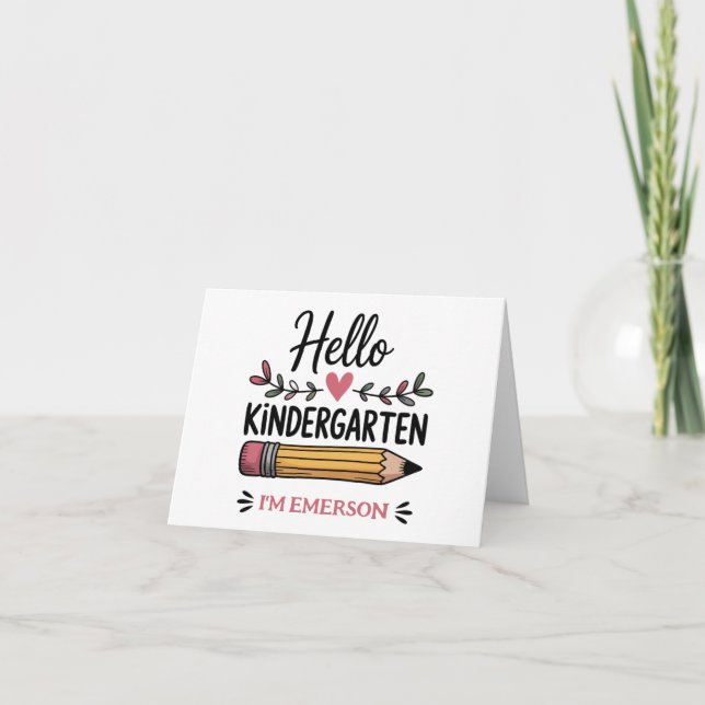 Hello Kindergarten Personalised Back To School Announcement (Front)