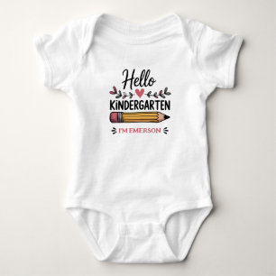 Hello Kindergarten Personalised Back To School Baby Bodysuit