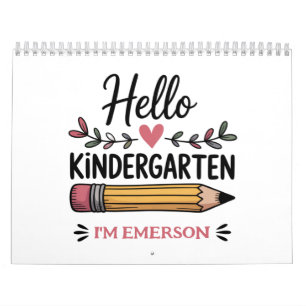 Hello Kindergarten Personalised Back To School Calendar