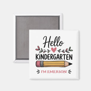 Hello Kindergarten Personalised Back To School Magnet