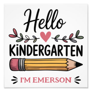 Hello Kindergarten Personalised Back To School Photo Print