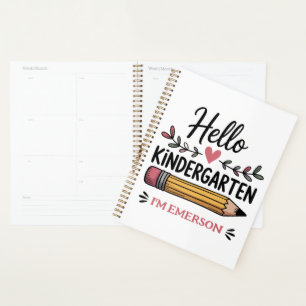 Hello Kindergarten Personalised Back To School Planner