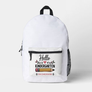 Hello Kindergarten Personalised Back To School Printed Backpack
