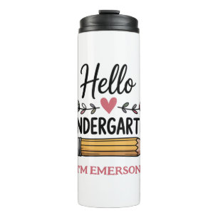 Hello Kindergarten Personalised Back To School Thermal Tumbler
