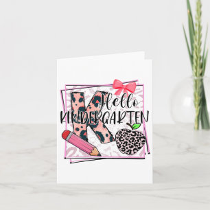 Hello Kindergarten Pink Leopard Ck To School Leopa Card