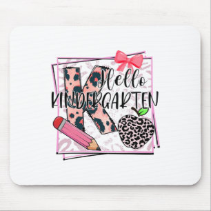 Hello Kindergarten Pink Leopard Ck To School Leopa Mouse Pad