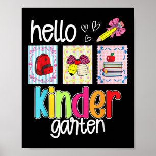 Hello Kindergarten Preppy Back To School Teacher S Poster