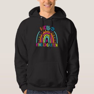 Hello Kindergarten Rainbow Back To School For Kids Hoodie