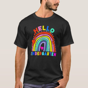 Hello Kindergarten Rainbow Back To School Teacher T-Shirt