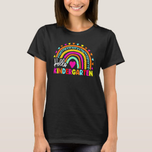 Hello Kindergarten Rainbow Back To School Teacher T-Shirt