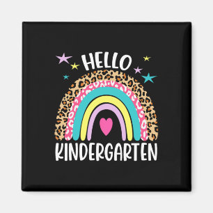 Hello Kindergarten Rainbow Byck To School Teacher Magnet